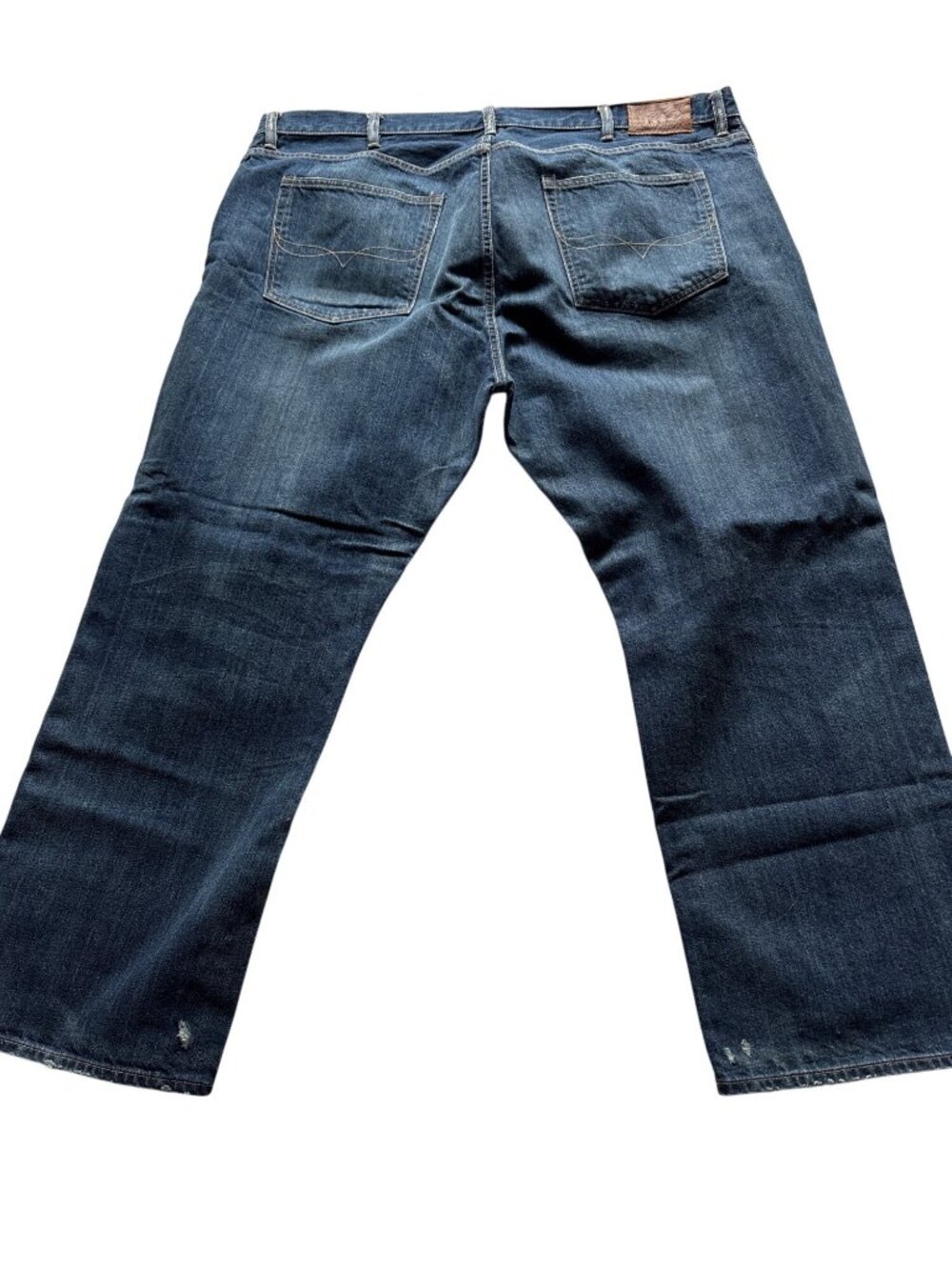 Y2K Polo Ralph Lauren Mens Blue Denim Jeans Relaxed Fit Distressed Baggy Size 36